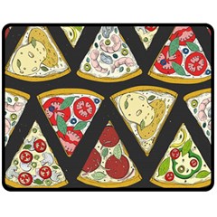 Vector Seamless Pattern With Italian Pizza Top View Fleece Blanket (medium)  by BangZart