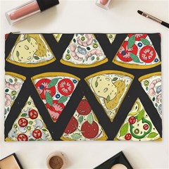 Vector Seamless Pattern With Italian Pizza Top View Cosmetic Bag (xxl) by BangZart