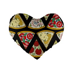 Vector Seamless Pattern With Italian Pizza Top View Standard 16  Premium Heart Shape Cushions by BangZart