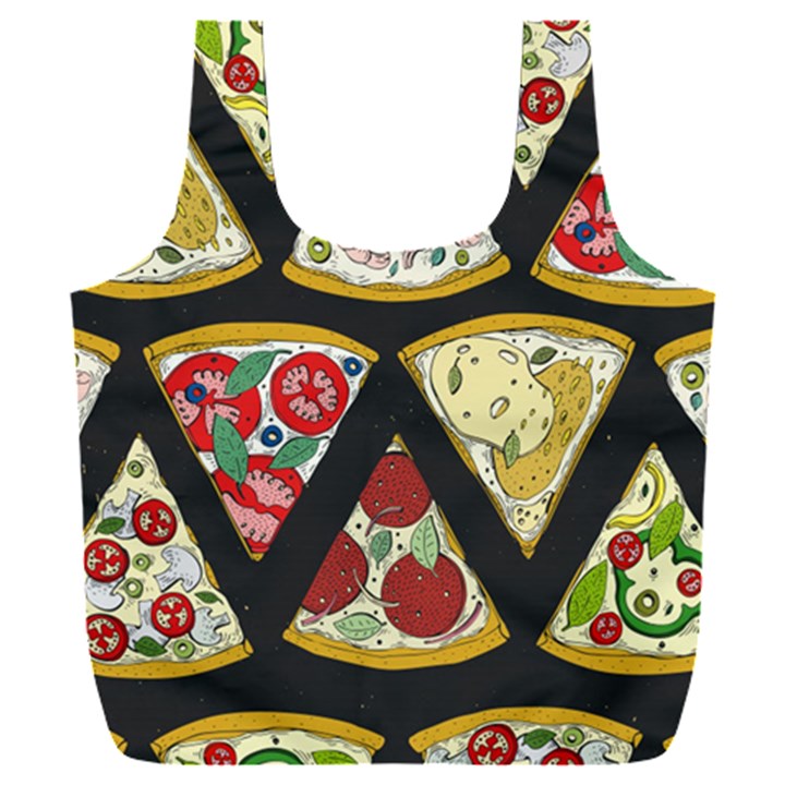 Vector seamless pattern with italian pizza top view Full Print Recycle Bag (XXL)