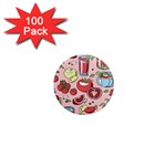 Tomato seamless pattern juicy tomatoes food sauce ketchup soup paste with fresh red vegetables 1  Mini Magnets (100 pack)  Front