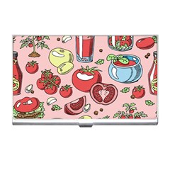 Tomato Seamless Pattern Juicy Tomatoes Food Sauce Ketchup Soup Paste With Fresh Red Vegetables Business Card Holder by BangZart