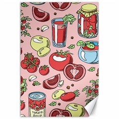 Tomato Seamless Pattern Juicy Tomatoes Food Sauce Ketchup Soup Paste With Fresh Red Vegetables Canvas 12  X 18  by BangZart