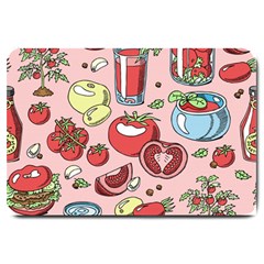 Tomato Seamless Pattern Juicy Tomatoes Food Sauce Ketchup Soup Paste With Fresh Red Vegetables Large Doormat  by BangZart