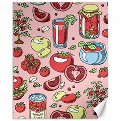 Tomato Seamless Pattern Juicy Tomatoes Food Sauce Ketchup Soup Paste With Fresh Red Vegetables Canvas 11  X 14  by BangZart