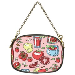 Tomato Seamless Pattern Juicy Tomatoes Food Sauce Ketchup Soup Paste With Fresh Red Vegetables Chain Purse (one Side) by BangZart