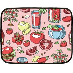 Tomato Seamless Pattern Juicy Tomatoes Food Sauce Ketchup Soup Paste With Fresh Red Vegetables Fleece Blanket (mini) by BangZart