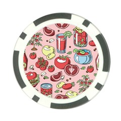 Tomato Seamless Pattern Juicy Tomatoes Food Sauce Ketchup Soup Paste With Fresh Red Vegetables Poker Chip Card Guard (10 Pack) by BangZart