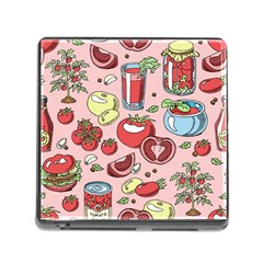 Tomato Seamless Pattern Juicy Tomatoes Food Sauce Ketchup Soup Paste With Fresh Red Vegetables Memory Card Reader (square 5 Slot) by BangZart