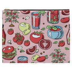 Tomato Seamless Pattern Juicy Tomatoes Food Sauce Ketchup Soup Paste With Fresh Red Vegetables Cosmetic Bag (xxxl) by BangZart