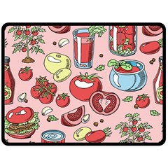 Tomato Seamless Pattern Juicy Tomatoes Food Sauce Ketchup Soup Paste With Fresh Red Vegetables Double Sided Fleece Blanket (large)  by BangZart