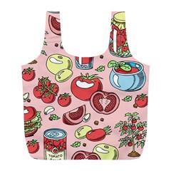 Tomato Seamless Pattern Juicy Tomatoes Food Sauce Ketchup Soup Paste With Fresh Red Vegetables Full Print Recycle Bag (l) by BangZart