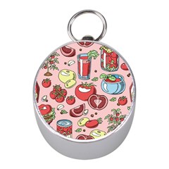 Tomato Seamless Pattern Juicy Tomatoes Food Sauce Ketchup Soup Paste With Fresh Red Vegetables Mini Silver Compasses by BangZart