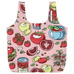 Tomato seamless pattern juicy tomatoes food sauce ketchup soup paste with fresh red vegetables Full Print Recycle Bag (XXL) Back