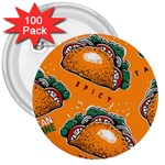 Seamless pattern with taco 3  Buttons (100 pack)  Front