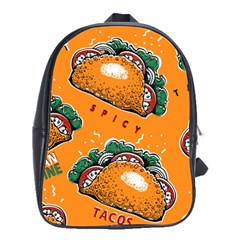 Seamless Pattern With Taco School Bag (large) by BangZart