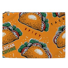 Seamless Pattern With Taco Cosmetic Bag (xxl) by BangZart