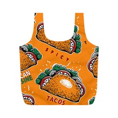 Seamless Pattern With Taco Full Print Recycle Bag (m) by BangZart