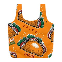 Seamless Pattern With Taco Full Print Recycle Bag (l) by BangZart