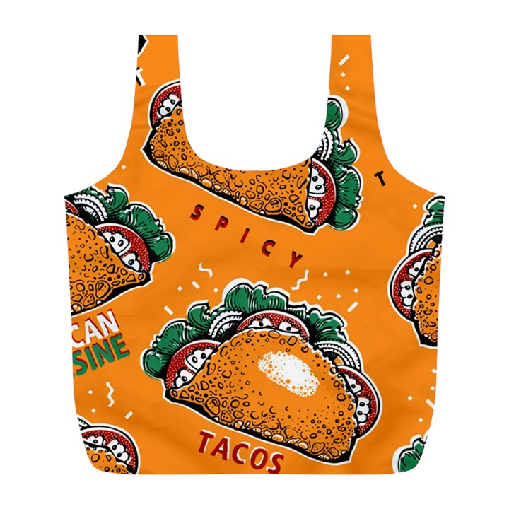 Seamless pattern with taco Full Print Recycle Bag (L)