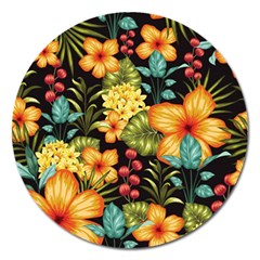 Fabulous Colorful Floral Seamless Magnet 5  (round) by BangZart