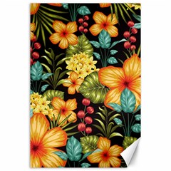 Fabulous Colorful Floral Seamless Canvas 24  X 36  by BangZart