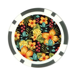 Fabulous Colorful Floral Seamless Poker Chip Card Guard (10 Pack) by BangZart