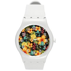 Fabulous Colorful Floral Seamless Round Plastic Sport Watch (m) by BangZart