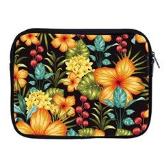 Fabulous Colorful Floral Seamless Apple Ipad 2/3/4 Zipper Cases by BangZart