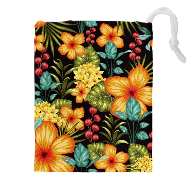 Fabulous colorful floral seamless Drawstring Pouch (4XL)