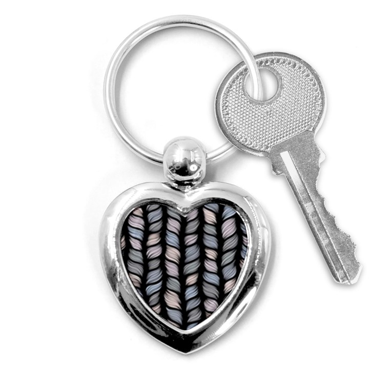 Seamless pattern with interweaving braids Key Chain (Heart)