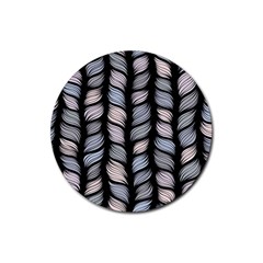 Seamless pattern with interweaving braids Rubber Coaster (Round) 