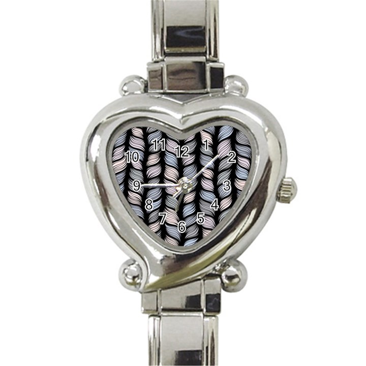 Seamless pattern with interweaving braids Heart Italian Charm Watch