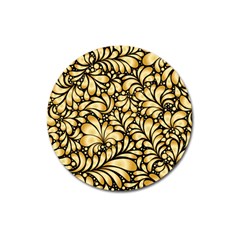 Damask Teardrop Gold Ornament Seamless Pattern Magnet 3  (round) by BangZart