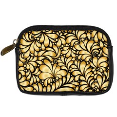 Damask Teardrop Gold Ornament Seamless Pattern Digital Camera Leather Case by BangZart