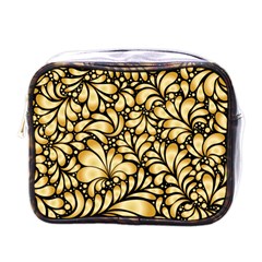 Damask Teardrop Gold Ornament Seamless Pattern Mini Toiletries Bag (one Side) by BangZart