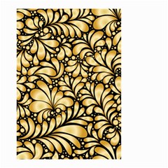 Damask Teardrop Gold Ornament Seamless Pattern Small Garden Flag (two Sides) by BangZart