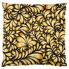 Damask Teardrop Gold Ornament Seamless Pattern Large Cushion Case (one Side) by BangZart