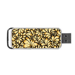 Damask Teardrop Gold Ornament Seamless Pattern Portable Usb Flash (one Side) by BangZart