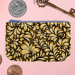 Damask Teardrop Gold Ornament Seamless Pattern Large Coin Purse by BangZart