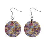 Floral seamless pattern with flowers vintage background colorful illustration Mini Button Earrings Front