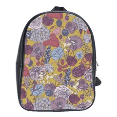 Floral Seamless Pattern With Flowers Vintage Background Colorful Illustration School Bag (large) by BangZart