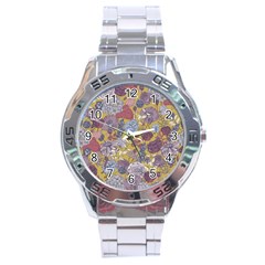 Floral Seamless Pattern With Flowers Vintage Background Colorful Illustration Stainless Steel Analogue Watch by BangZart