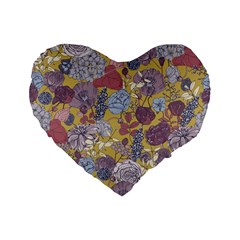 Floral Seamless Pattern With Flowers Vintage Background Colorful Illustration Standard 16  Premium Flano Heart Shape Cushions