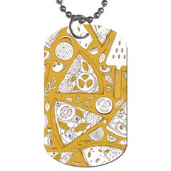 Vector Seamless Pizza Slice Pattern Hand Drawn Pizza Illustration Great Pizzeria Menu Background Dog Tag (one Side) by BangZart