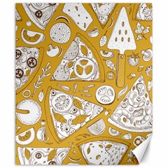 Vector Seamless Pizza Slice Pattern Hand Drawn Pizza Illustration Great Pizzeria Menu Background Canvas 20  X 24  by BangZart