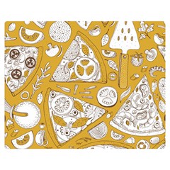 Vector Seamless Pizza Slice Pattern Hand Drawn Pizza Illustration Great Pizzeria Menu Background Double Sided Flano Blanket (medium)  by BangZart