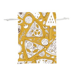 Vector Seamless Pizza Slice Pattern Hand Drawn Pizza Illustration Great Pizzeria Menu Background Lightweight Drawstring Pouch (s)