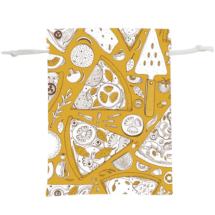 Vector seamless pizza slice pattern hand drawn pizza illustration great pizzeria menu background  Lightweight Drawstring Pouch (XL)