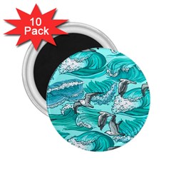 Sea Waves Seamless Pattern 2 25  Magnets (10 Pack)  by BangZart